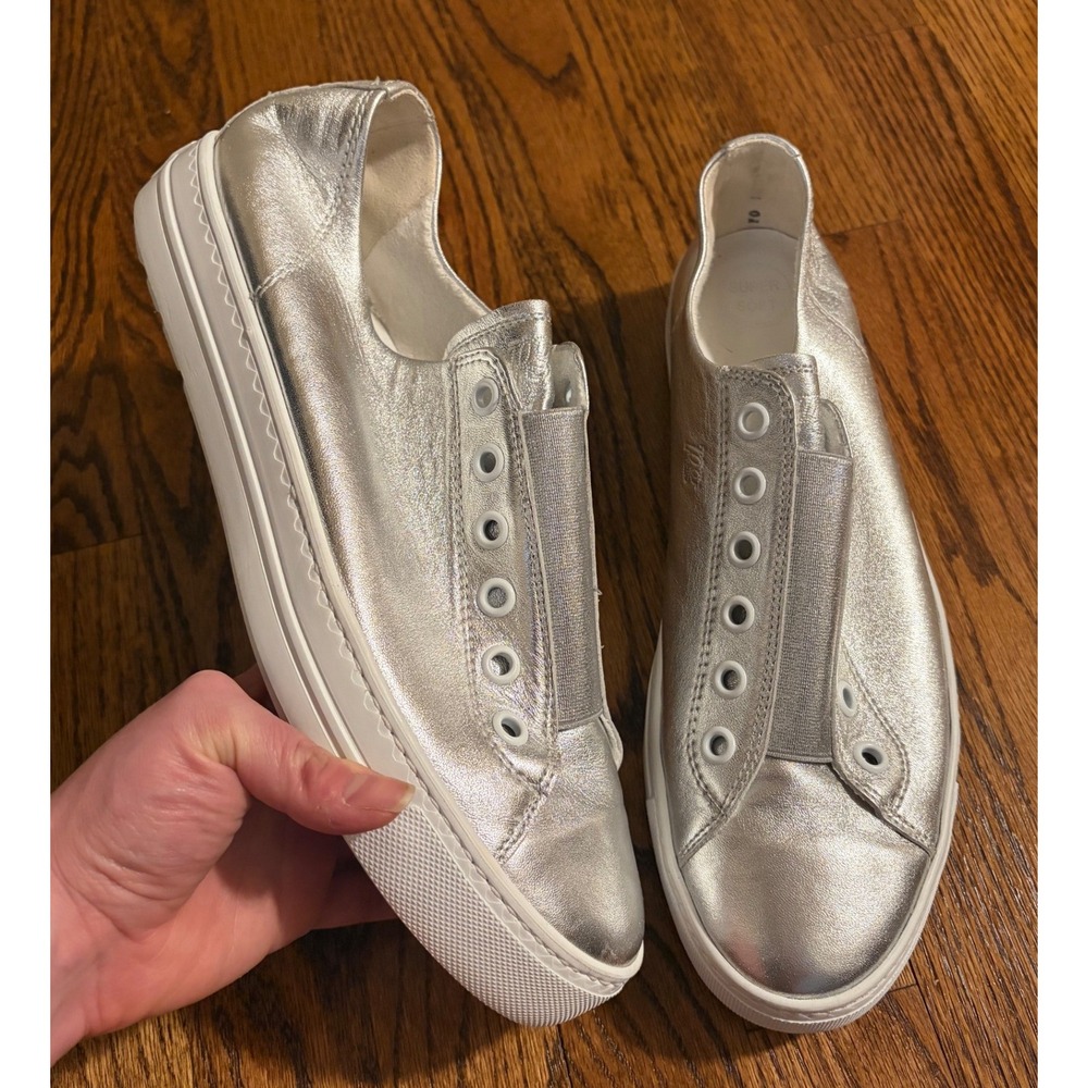 Paul Green | Tatum Slip-on Sneaker Aluminum Metallic Nappa Sz 9/11.5